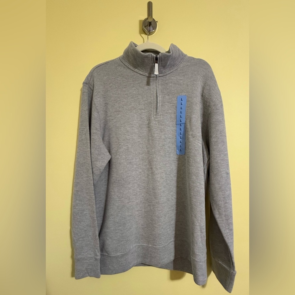 🦋Lands' End Men's Zip-Up Sweater in Gray